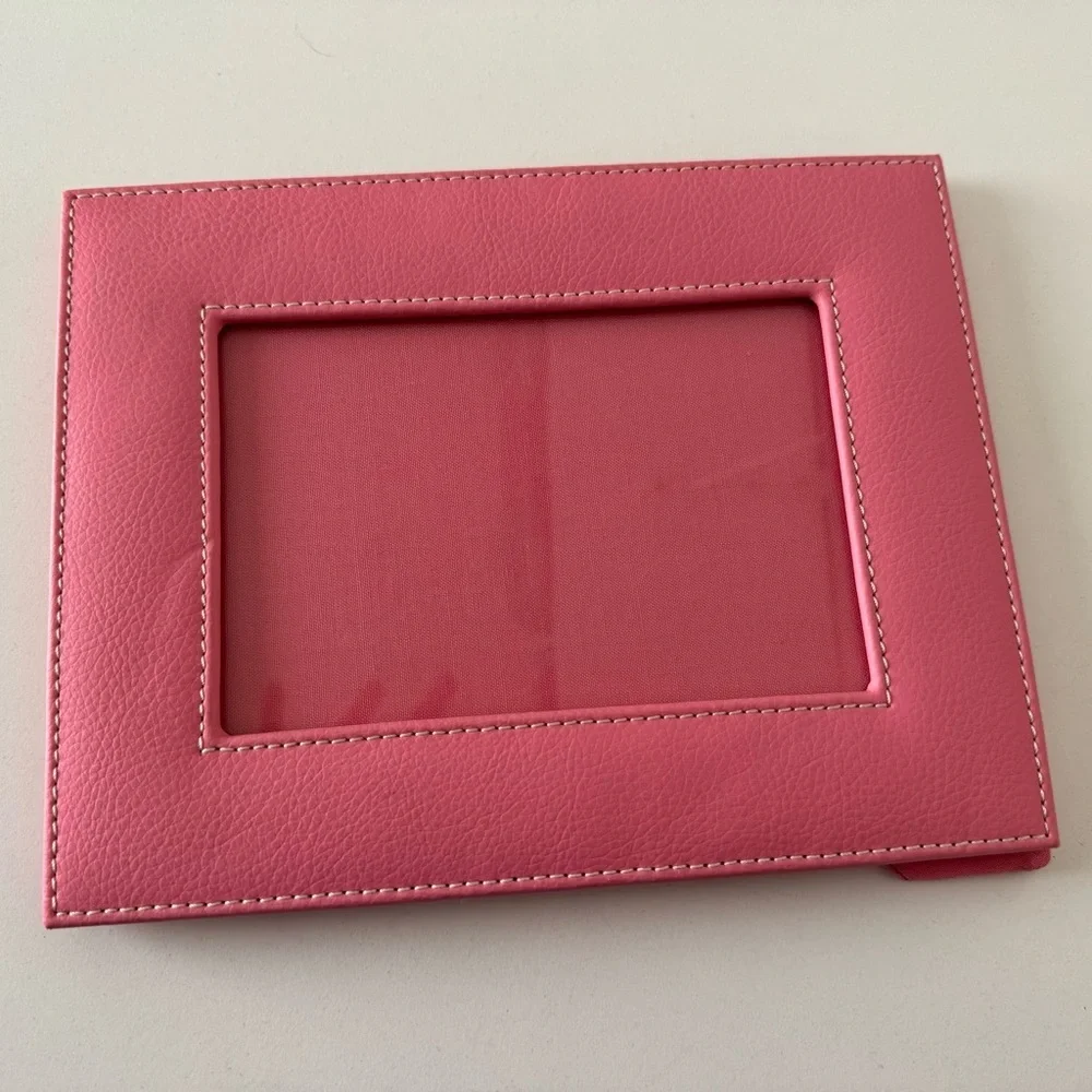 Crate&Barrel Barbie Pink Leather Picture Frame NWOT